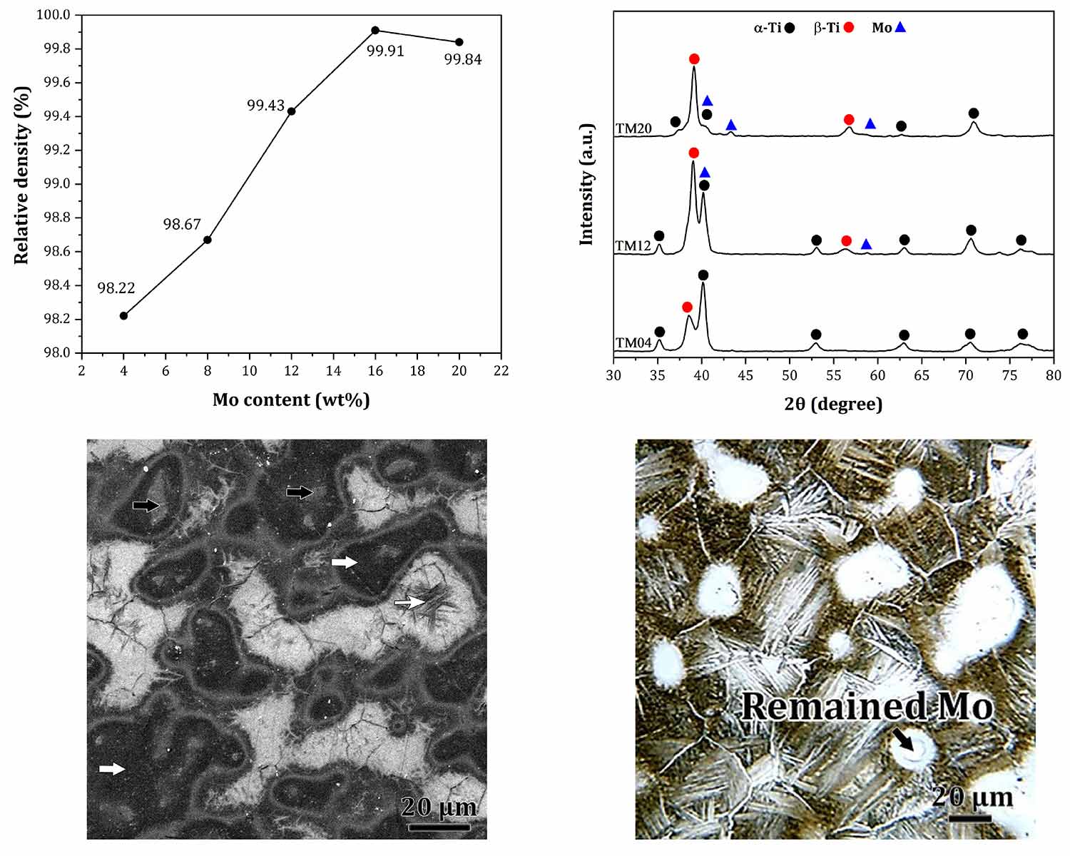 Influence of molybdenum content on the microstructure of spark plasma sintered titanium alloys